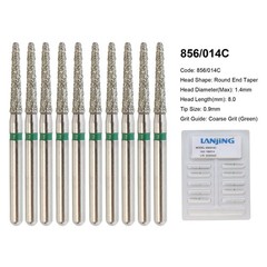 FG Dental Diamond Burs 856 850 Round End Taper Crown Prep Coarse Fine High Speed