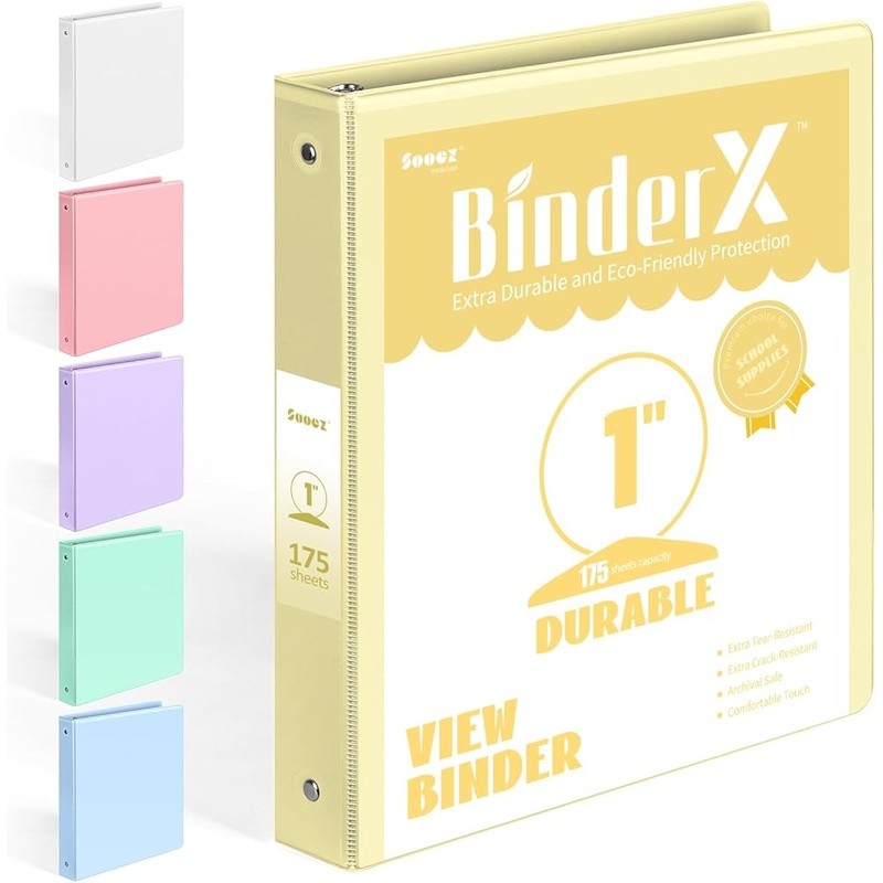 Eco-Friendly Durable 1 Inch 3 Ring Binder School Office Projects Organizing New