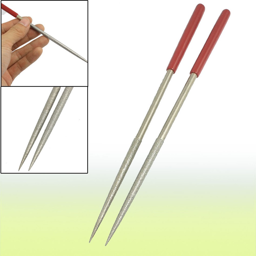4.5mm x 180mm Lapidary Jeweler Round Rat Tail Diamond Needle Files 2 Pcs