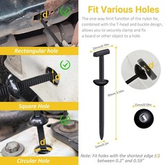 120pcs Nylon Universal Cable Tie Buckles Double Lock Zip Tie Rivets Auto Repair