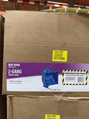 (QTY 50) Carlon B232ACP 2-Gang PVC New Work Outlet Box w/ Nails, 3″ Deep, 32