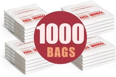 1000-Pack White Plastic Thank You Shopping Bags (11.5″ x 6.5″ x 21″) – Bulk G…