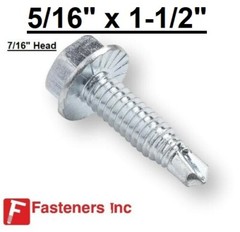 5/16″ X 1-1/2″ Hex Washer Head Self Drilling Tek 4 Serrated Screw 7/16″ Dr.