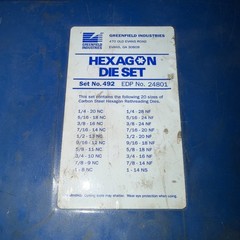 Greenfield 492 Carbon Steel Hexagon Rethreading Die Set: 20 Original