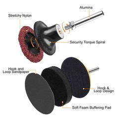 195Pcs 2 inch Hook Loop Sanding Discs Set 1/8″ 1/4″ Shank Holder for Die Grinder