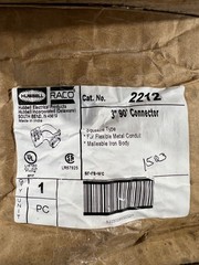 Hubbell RACO 2212 3″ 90 Degree Squeeze Connector Flexible Metal Conduit NEW