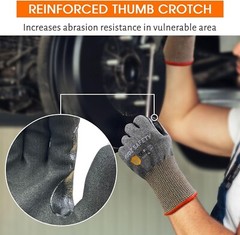 3 Pairs A7 Cut Resistant Work Gloves,Nitrile Coated Touchscreen Cutting Glove