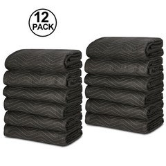12 Packing Heavy Duty Moving Blankets 80″ x72″(65lb/dz) Furniture Shipping Pads