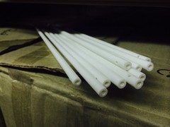 Lot of 10 White Fiberglass rods – Hollow tubes – 15-16” long -8mm OD – 4 mm ID