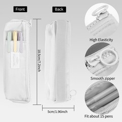AOGEWON Slim Pen & Pencil Bag with Adjustable Elastic 18.5 x 2.5 x 5cm, grey