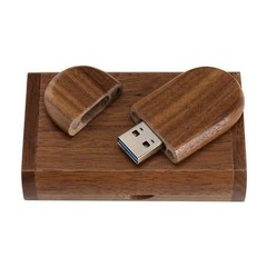 64GB USB3.0 Oval Wood Flash Drive Box, FEWINA Wooden USB Drive 64G USB 3.0 Su…