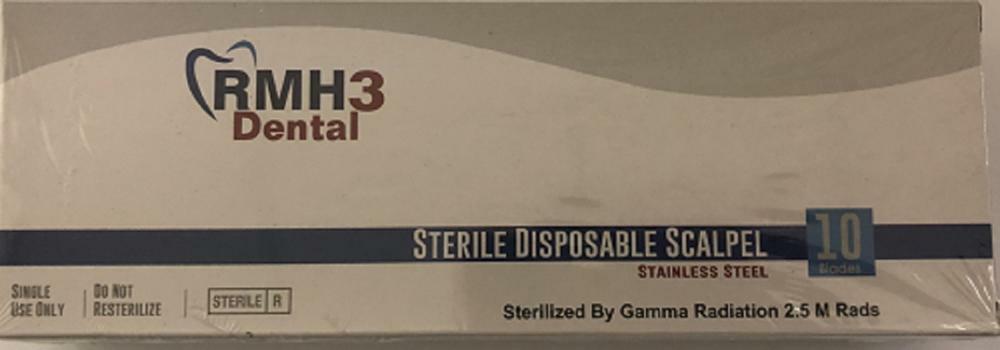 RMH3 Sterile Disposable Scalpel Stainless Steel 10 Blades/box Size 15