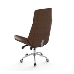 Luxury Wooden Swivel and Adjustable Executive Chair Wide Pu leather Office Chair