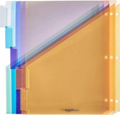 Amazon Basics 5-Tab Dividers for 3 Ring Binder, Two 15 count, Assorted Color
