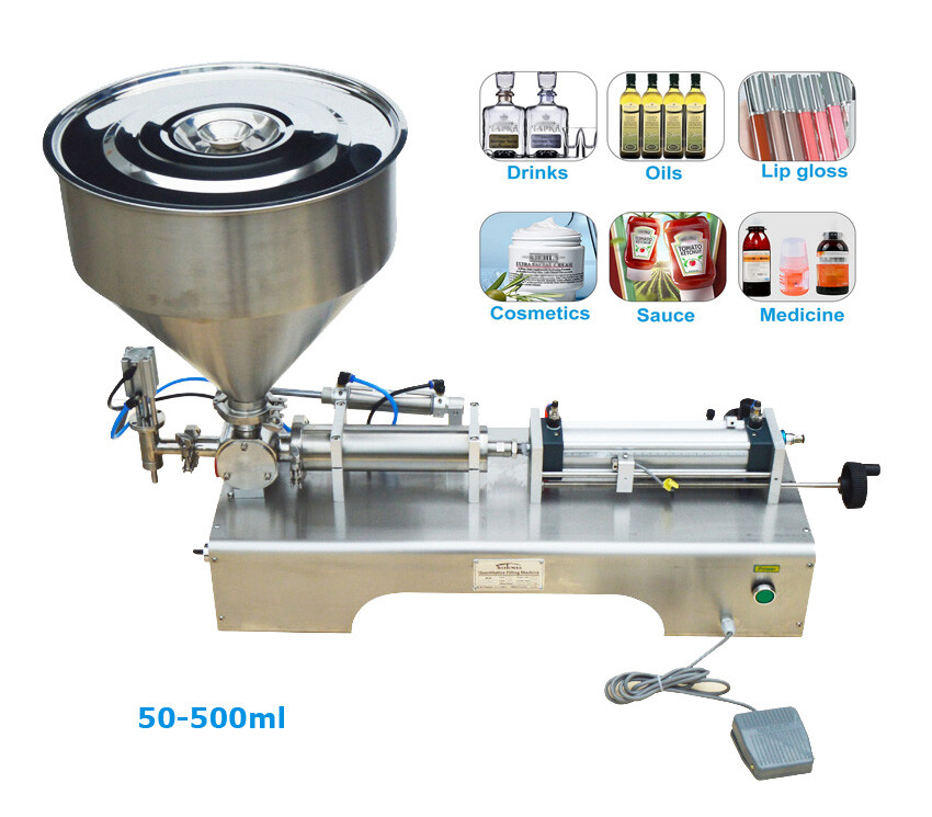 110V Pneumatic 50-500ml Paste Liquid Filling Machine 304SS for Oil Cream Shampoo