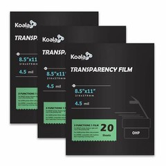 60 Sh Koala Transparency Film 8.5×11 Clear for Overhead Projector Laser Inkjet