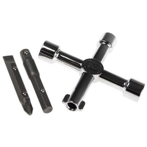 1Pc RS PRO 4393019 Cross Wrenches Control Cabinet Key Diecast Zinc Chrome F
