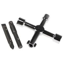 1Pc RS PRO 4393019 Cross Wrenches Control Cabinet Key Diecast Zinc Chrome F