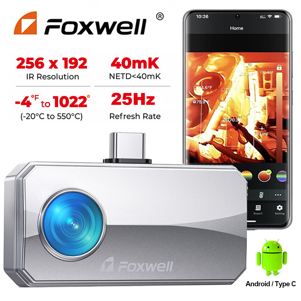 FOXWELL RT100 Infrared Thermal Imaging Camera Temperature Imager 256X192 Pixels