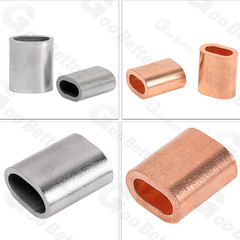 Copper / Stainless Steel Ferrules Crimping Sleeve Wire Rope Cable For Steel Wire