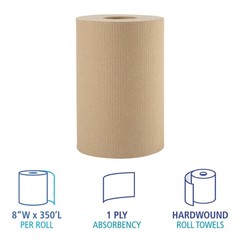 Boardwalk 6252 Hardwound Paper Towels, 8″ x 350ft, 1-Ply Natural (Case of 12 …