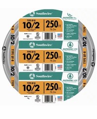Southwire 250-ft 10/2 Solid UF-B Wire with Ground, By-The-Roll – Model 13056755