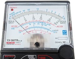 YX-360TRB Analog Multimeter with Leads, DC & AC Voltage, DC Current, Resistance
