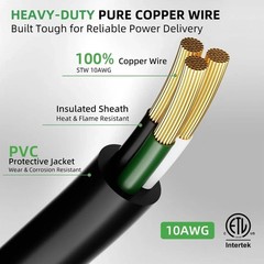 NEMA L14-30P to 6-50R Welder Adapter Cord 1.5FT, 4 Prong Twist-Lock Generator Pl
