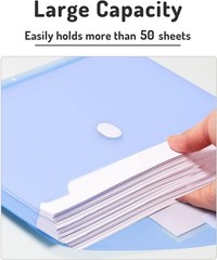 Binder Pocket, 10 Pack Super Heavyweight Plastic Folders with Tight Closure, …