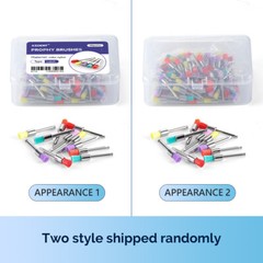 100Pcs Dental Nylon Polishing Flat Latch Polisher Prophy Brush Disposable mixed