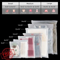 Golden State Art 10×13 Inch Zipper Bags Clear 50 Pcs