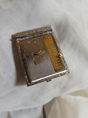 Vintage Miniature Metal Pocket Address Book w/ Alphabet Index Tabs, Lined Pages