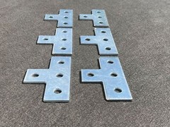 Sandbaggy Galvanized Flat T Shaped Strut Connector Bracket – 4 Hole