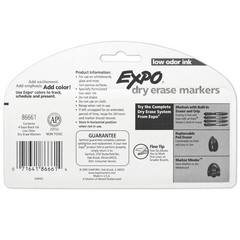 4 Pack Black Dry Erase Markers Fine Tip Low Odor Whiteboard Pens Home School
