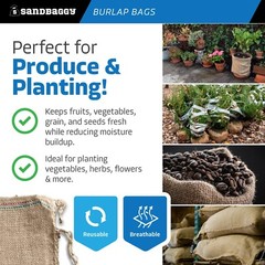 10 14×26 Burlap Bags, Burlap Sacks, Sandbags, Gunny Sack, Potato Sacks, Sack