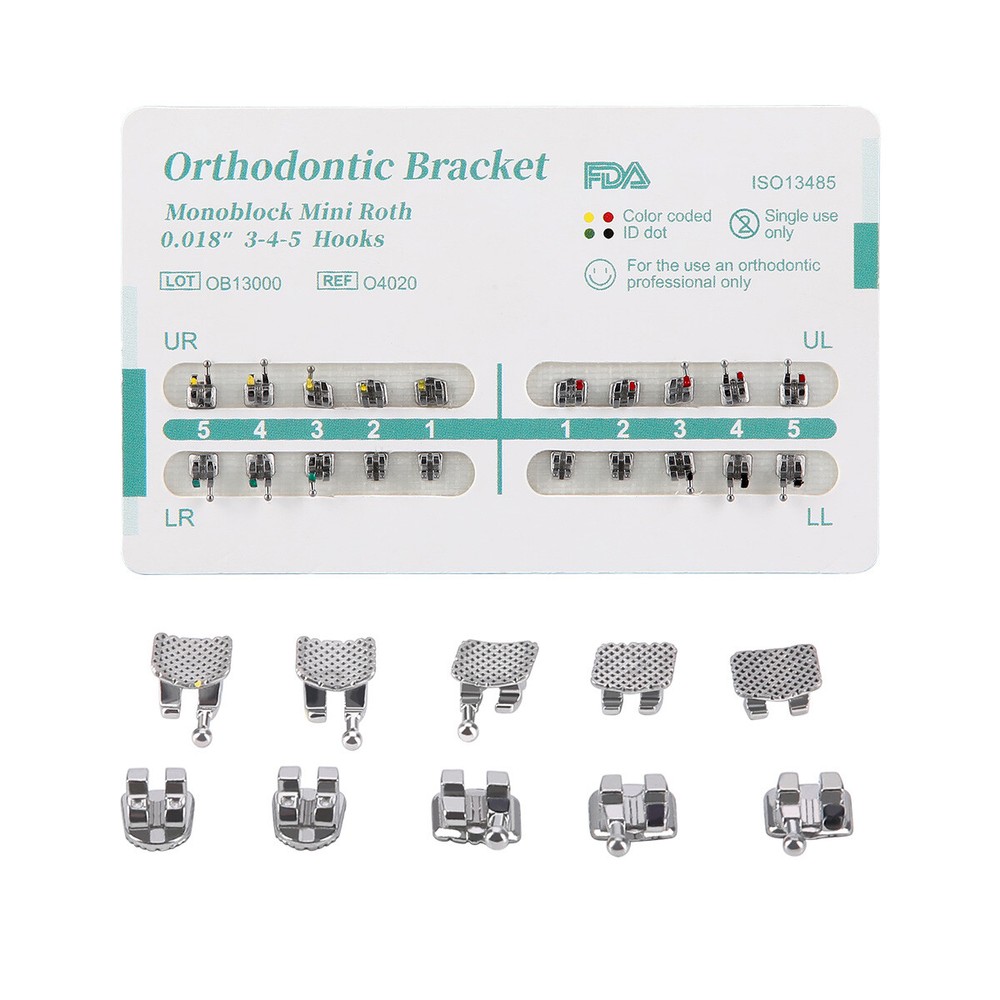 AZDENT Dental Ortho Brackets Braces Monoblock MIM Mini Roth MBT 022 /018 Metal