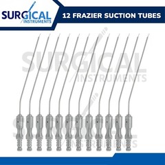 12 Pcs Frazier Suction Tubes Neuro Surgical Ear Dental Veterinary German Grade