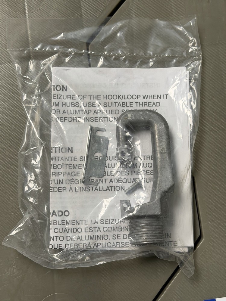 Hubbell HOOKLOOP Heavy Duty Fixture Mounting Hook 3/4” MNPT Aluminum New
