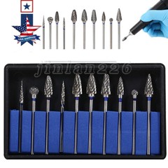 10pcs Tungsten Steel Dental Burs Lab Burrs Tooth Drill For handpiece Polisher