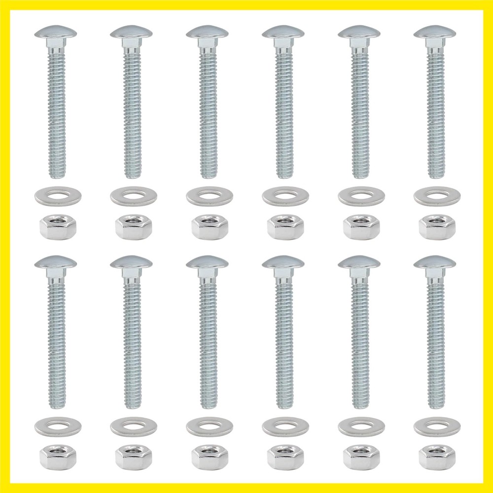 1/4-20 x 2 Inch Carriage Bolt Kit 12 Sets with Nuts Washers | Galvanized Carb…