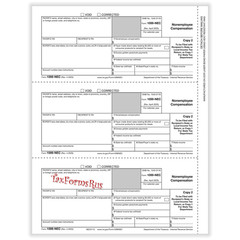 2025 IRS Tax Form 1099-NEC Laser 12 recipients+(2)1096 #N6103 – 3UP 4pt NO Env