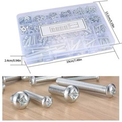 1080 Pcs Screws Bolts & Nuts Assortment Kit Metric Machine Pan Head Hex Phillips