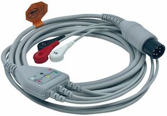 EKG ECG Cable 3 Lead Wire Snap Type for Patient Monitors 6 Pin AHA WARRANTY 9ft