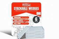Wobble Wedges Flexible Plastic Shims Multi-Purpose Leveling 6, Clear