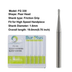 Wave Dental Surgical Burs Carbide FG SURG 25mm High Speed FG Round Taper Pear