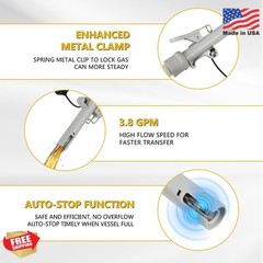 Automatic Fuel Transfer Pump with Auto-Stop, 3.8 Gallon per Min, 51” Extra Long