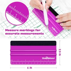 TECKWRAP Professional Felt Squeegee for Vinyl, Pitaya, 2 PCS, 6″x2.9″