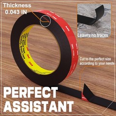 3M Heavy Duty Double Sided Tape 10FT – Wall, Car, LED, Home & Office Use