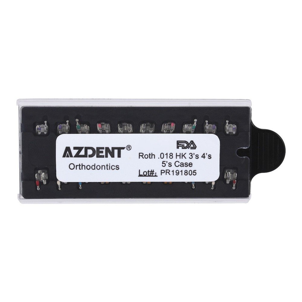 20Pc AZDENT Dental Orthodontic Bracket Braces Mini Roth/MBT .018/.022 345 Hooks