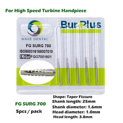 Wave Dental Carbide Burs Surgical Long FG SURG 700 701L 702L 25mm High Speed